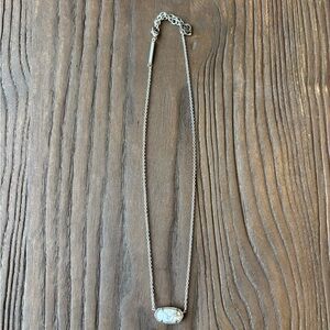 Kendra Scott Silver Necklace with White Stone